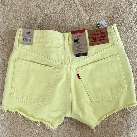 Levi's Pants - Levi's Pastel Yellow Jean Shorts
